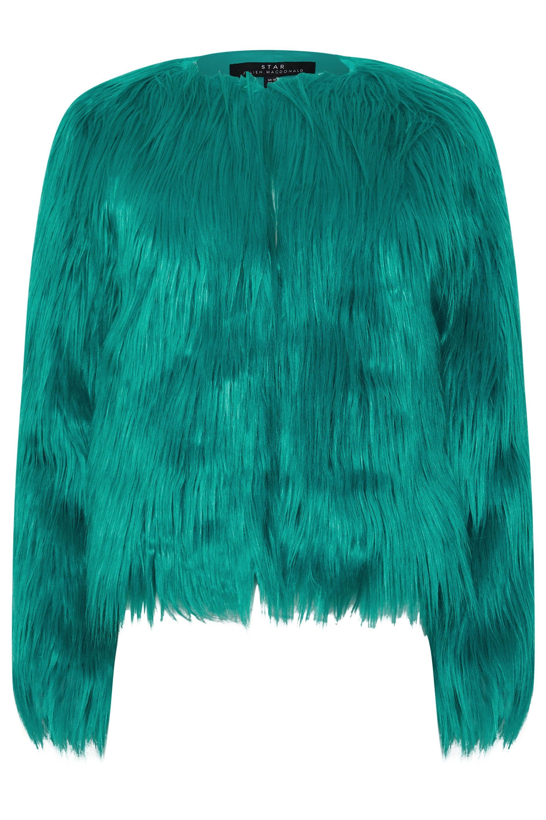 Star By Julien Macdonald Star by Julien Macdonald Women's Faux Fur Coat in Green - 2