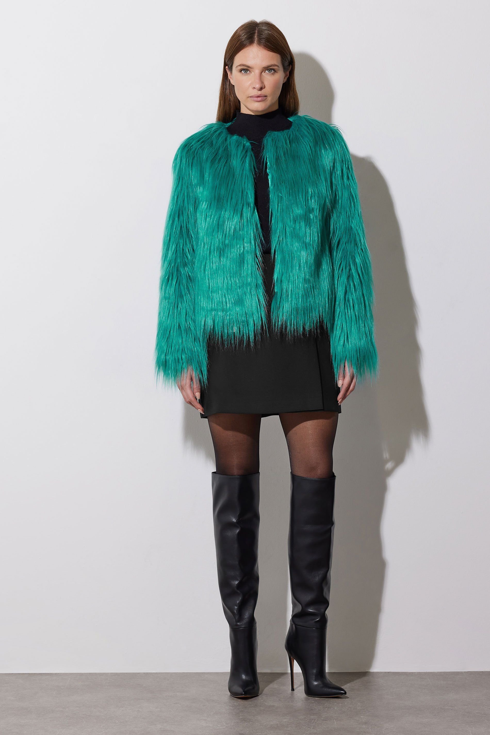 Star By Julien Macdonald Star by Julien Macdonald Women's Faux Fur Coat in Green - 4