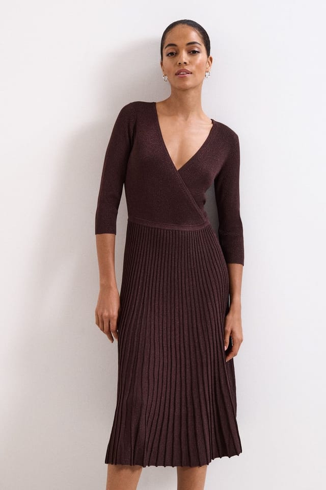 Phase Eight Phase Eight Women's Mina Shimmer Dress in Bronze - 3