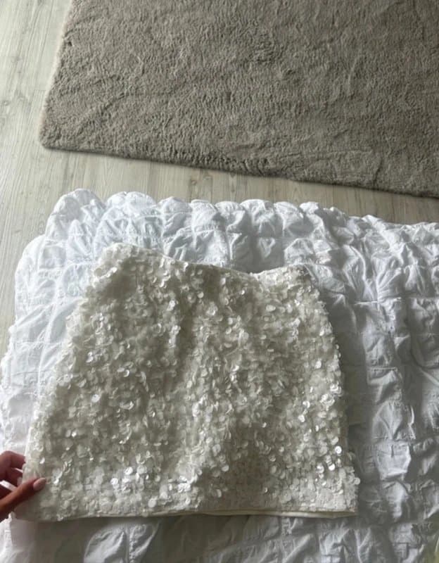 New Look New look white sequin embellished mini skirt