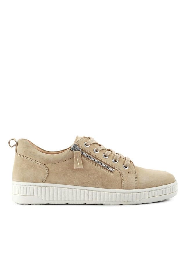 Jones Bootmaker Jones Bootmaker Women's Azure Leather Wide-Fit Trainers in Beige - 2