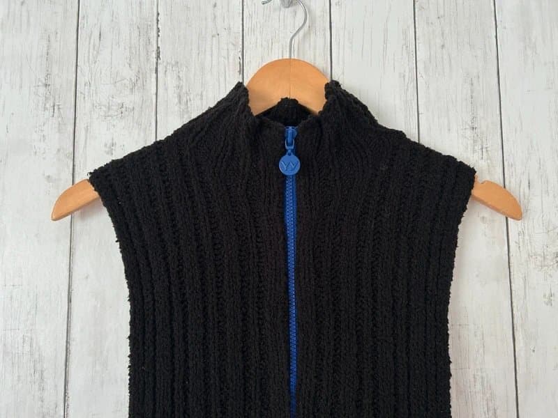 OPEN YY Open YY Ribbed Zip Knit Vest Sleeveless Size 2/UK 10