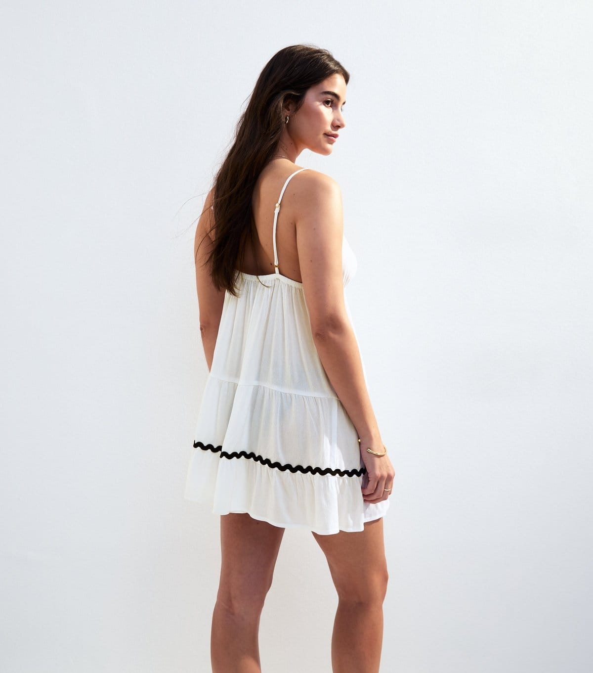 New Look Women's White Crinkled Mini Beach Dress New Look - 4