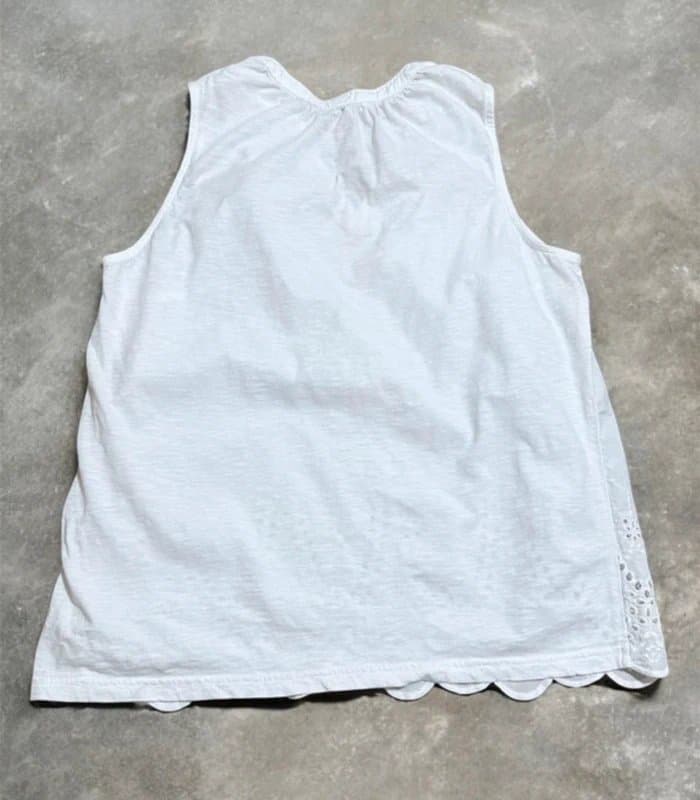 Next white broderie anglaise sleeveless blouse next size 14 summer cotton embroidered top
