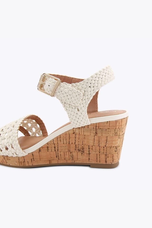 Carvela Carvela Women's 'Portofino Wedge Wide Fit' Sandals in Cream - 3