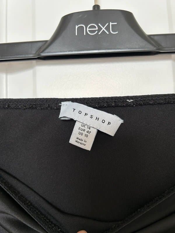 Topshop Black satin skirt