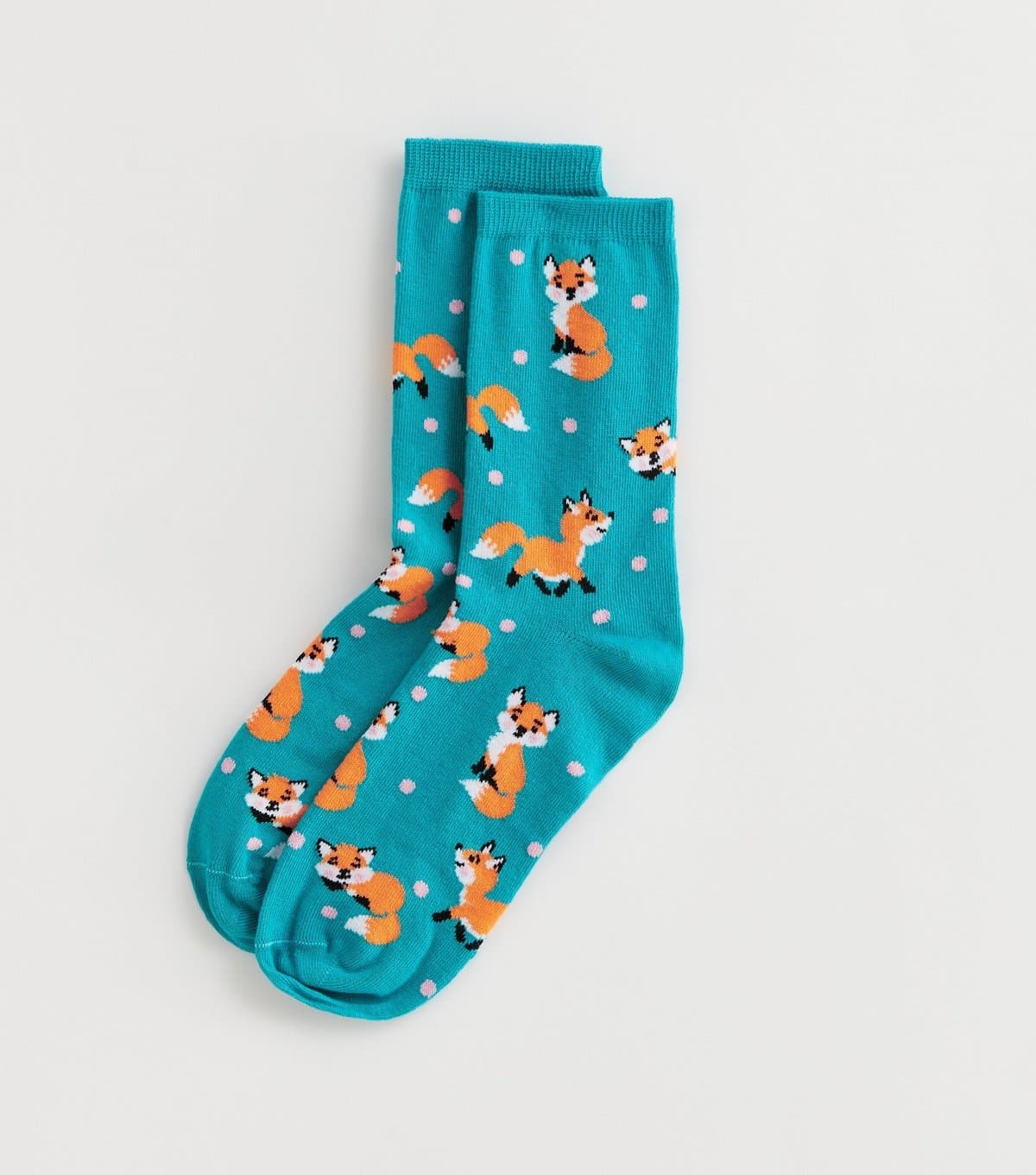 New Look Dark Green Fox Print Socks New Look