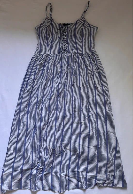 New Look New Look corset lace up front striped summer dress
