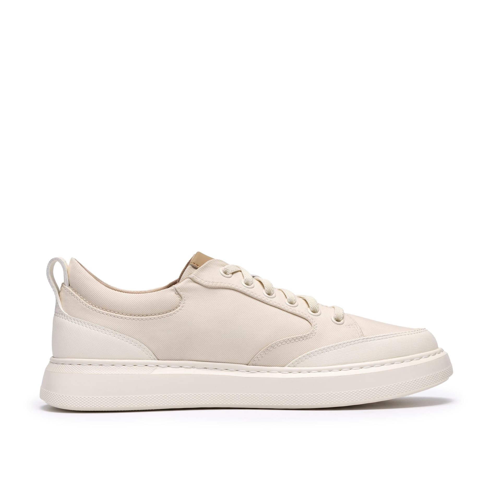 Clarks Clarks Men's Waterhay Tie Off-White Textile Trainers, Lace Up in White