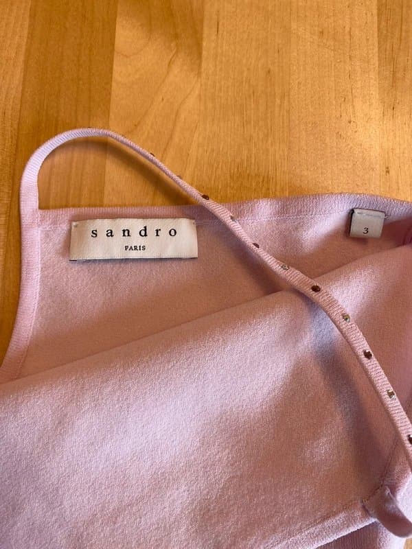 Sandro Sandro Anelia Body Bodysuit Top Lilac Rhinestones  purple summer strappy