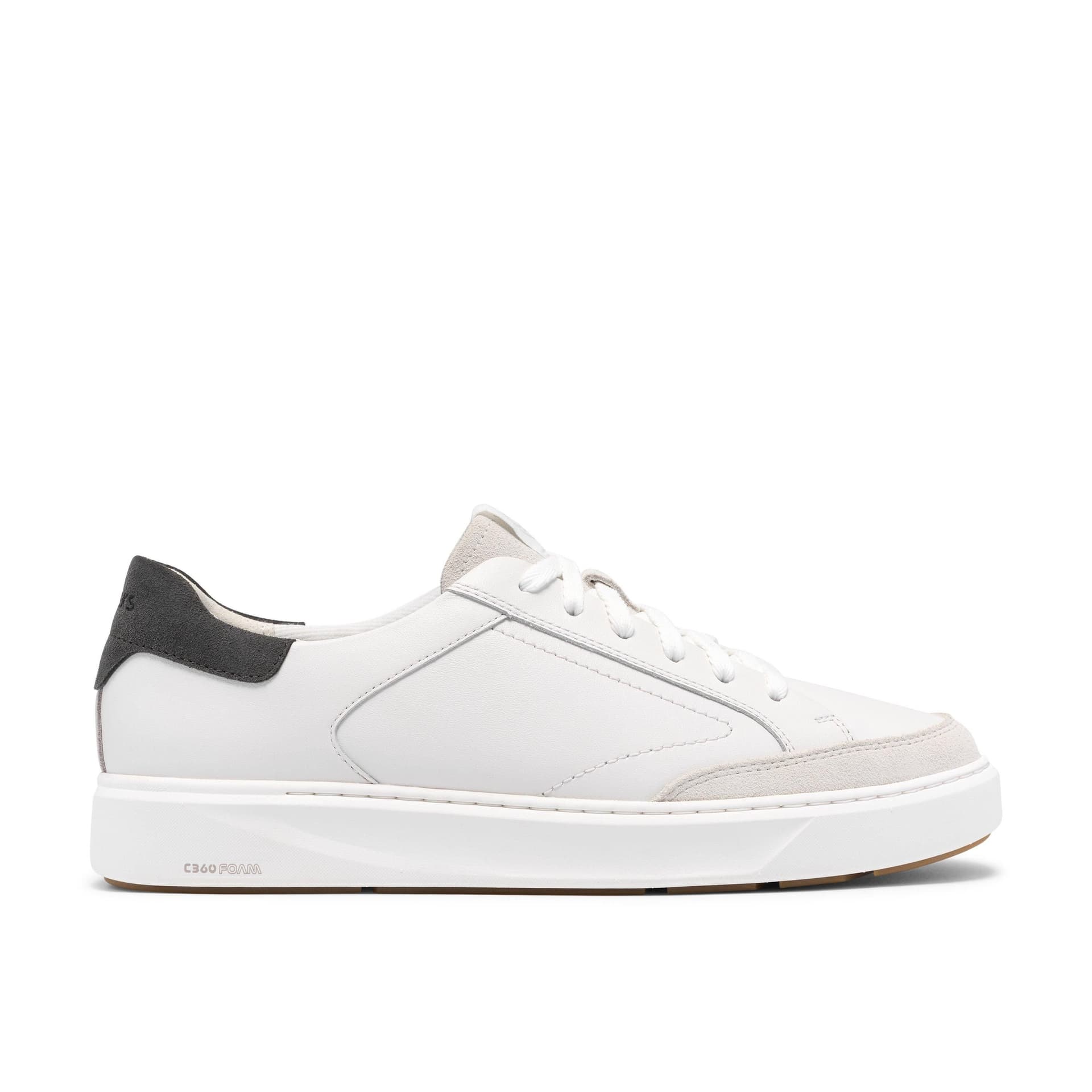 Clarks Clarks Men's Code C Tie White Leather Trainers, Lace Up