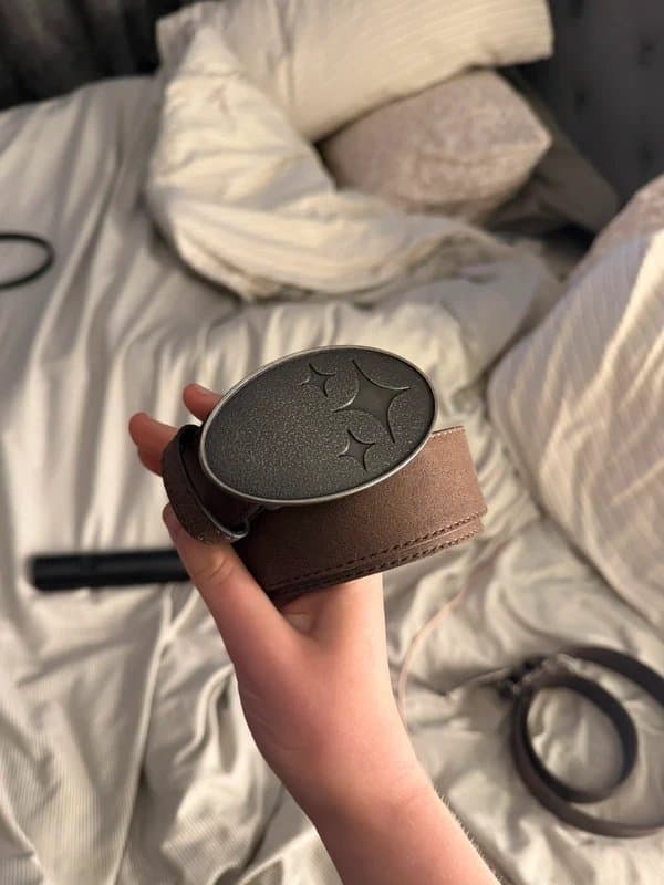 Bershka brown bershka chum ku leather belt