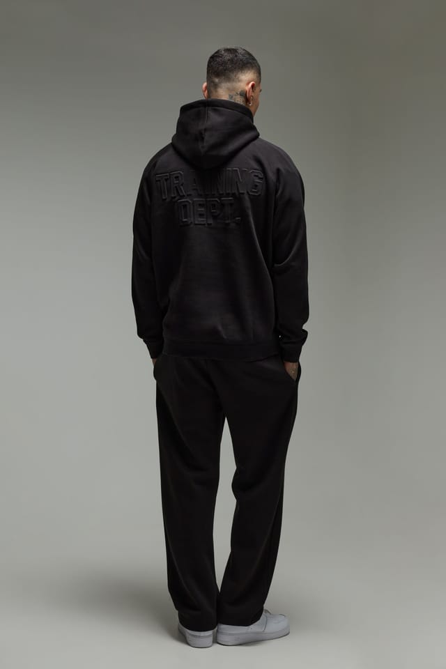 Training Dept. Training Dept. Men's Tall Training Dept Oversized Embossed Hoodie in Black - 2
