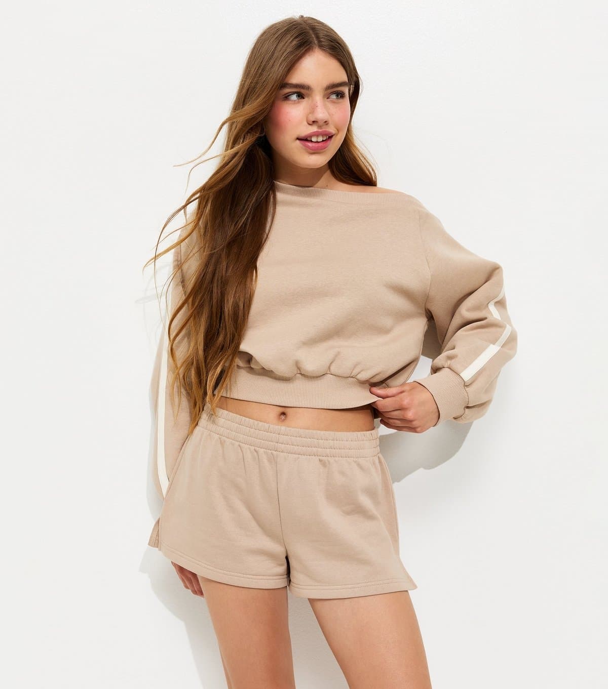 New Look Girls' Camel Side Split Running Shorts New Look