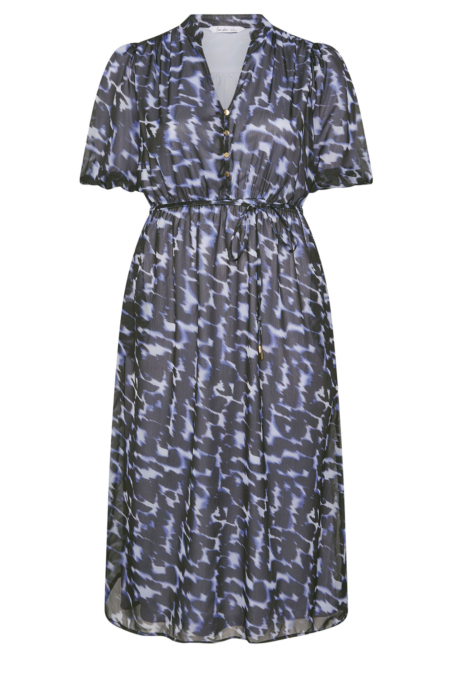 Yours Yours Women's Abstract Animal Print Shirt Dress in Dark Blue - 2