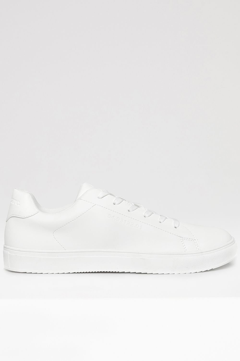 Threadbare Threadbare Men's Lace-Up Faux Leather Court Trainers in White - 1