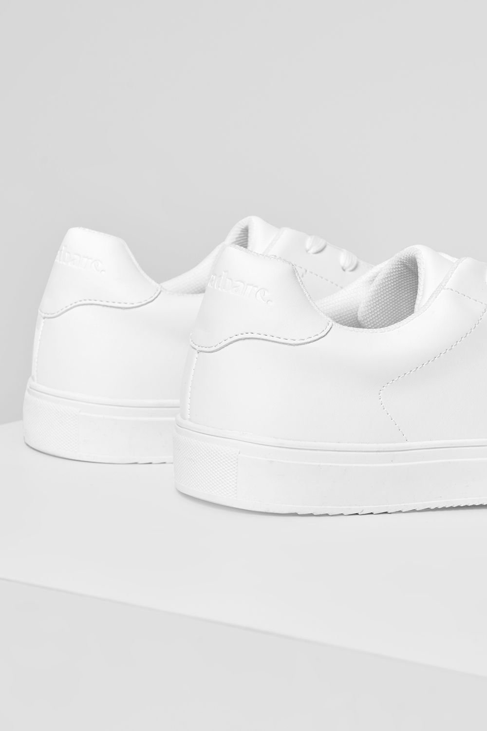 Threadbare Threadbare Men's Lace-Up Faux Leather Court Trainers in White - 4