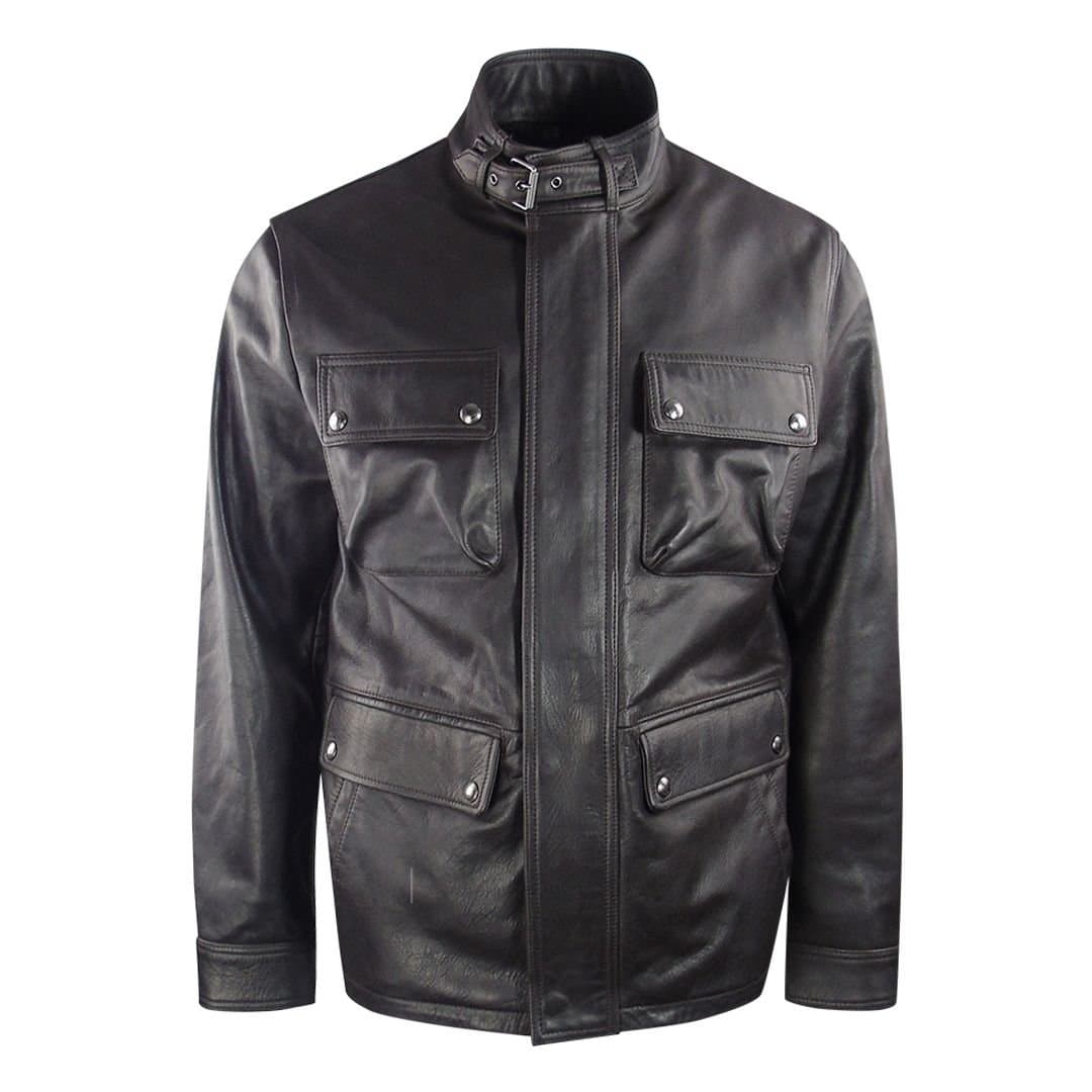 Belstaff Belstaff Men's Dark Brown Grant Leather Jacket