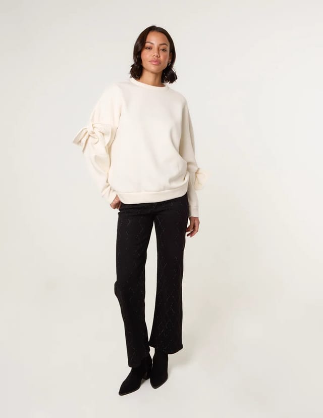 Blue Vanilla Bow Sleeve Sweatshirt - 2