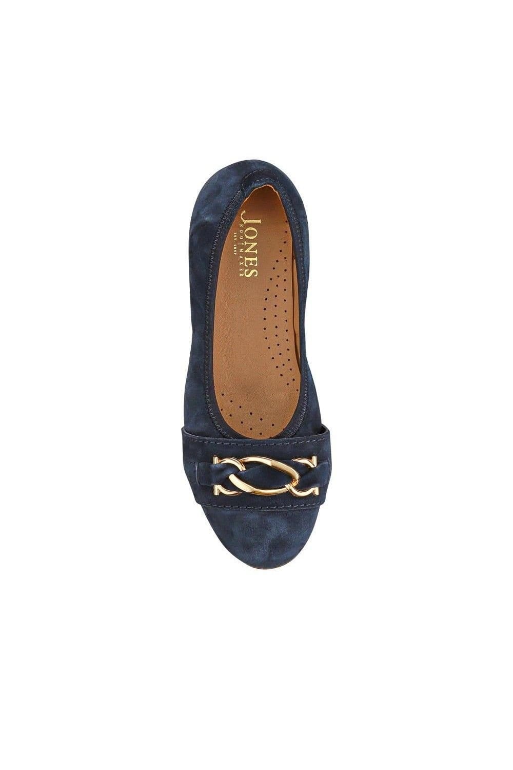 Jones Bootmaker Jones Bootmaker Women's Yvette Leather Wide-Fit Ballet Pumps in Navy - 4
