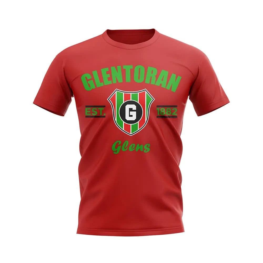 Glentoran Glentoran Men's Personalised Established Football T-Shirt in Red