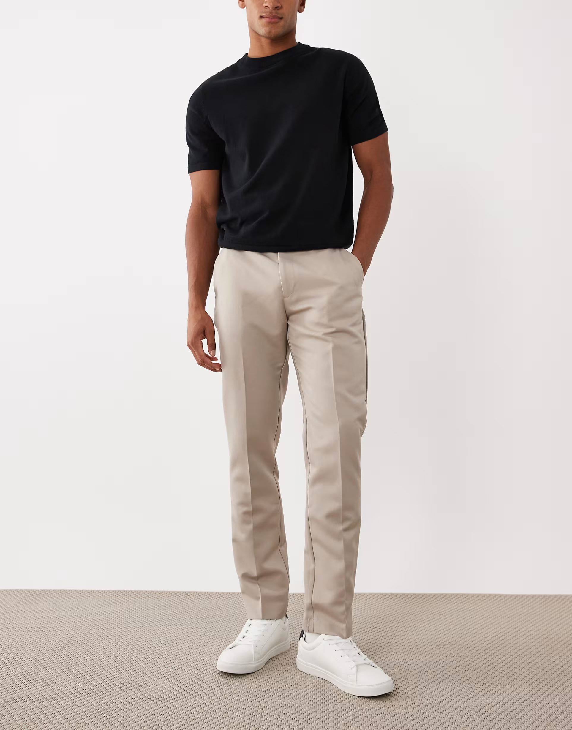 ASOS ASOS DESIGN smart slim fit trousers in stone - 1