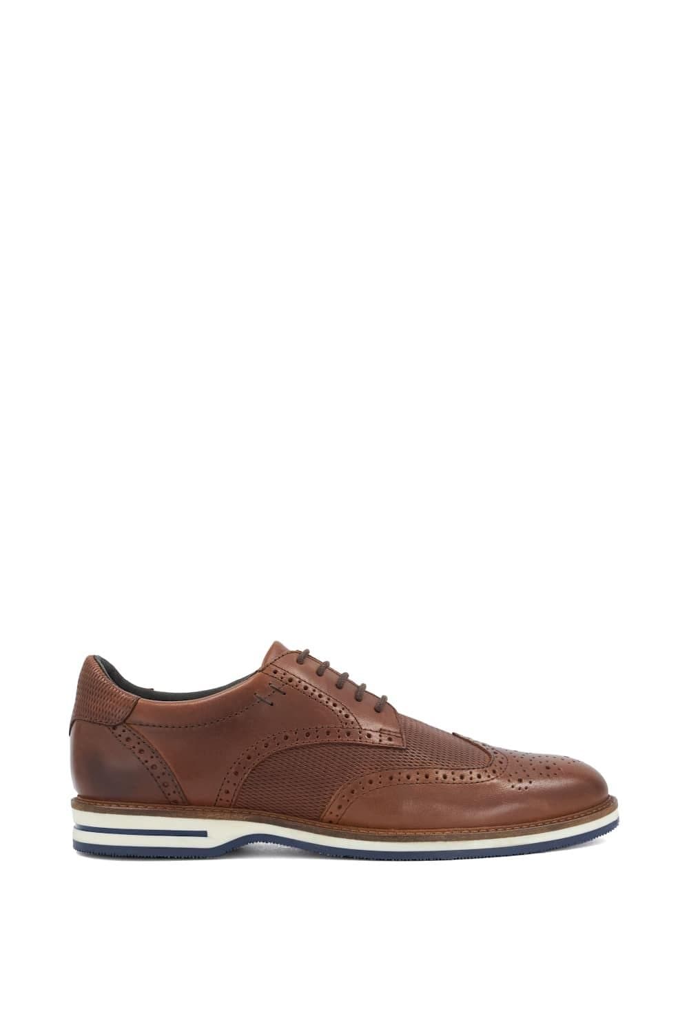 Dune London Dune London Men's Wide Fit 'Barkings' Leather Casual Shoes in Brown
