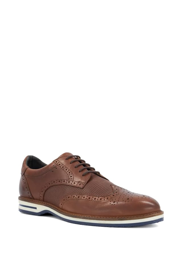 Dune London Dune London Men's Wide Fit 'Barkings' Leather Casual Shoes in Brown - 2