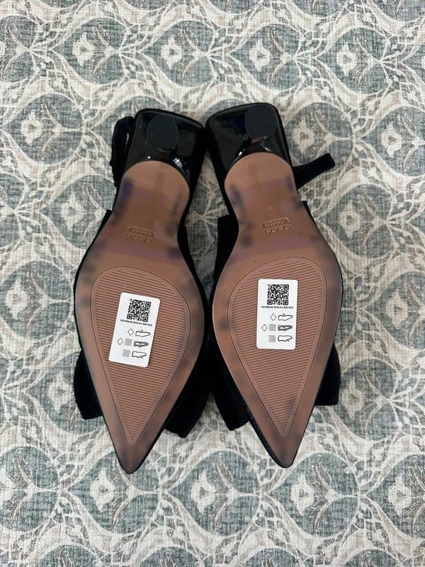 ASOS ASOS Design Black Velvet Bow Heels