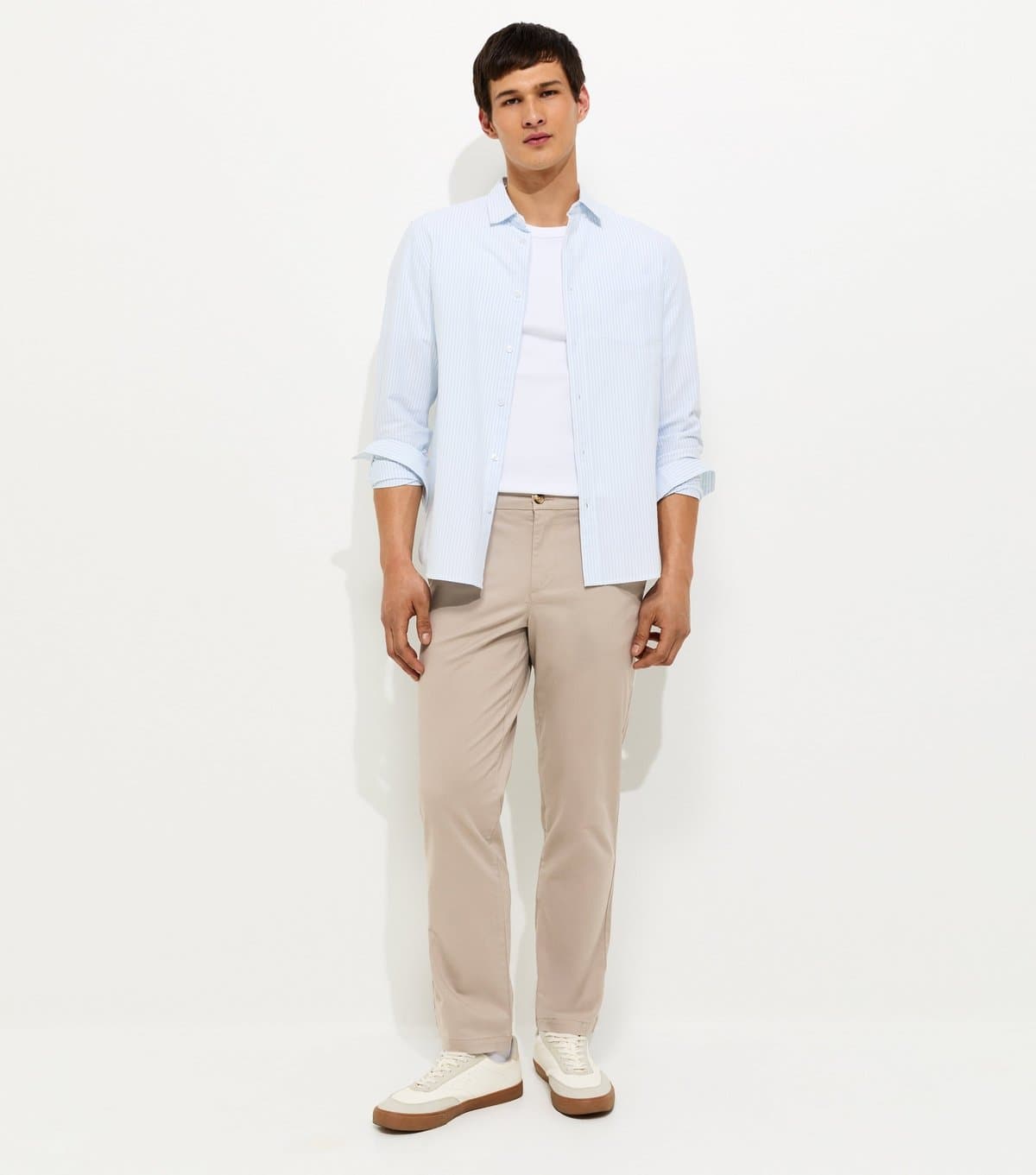 New Look Men's Stone Regular Straight Leg Chino Trousers New Look