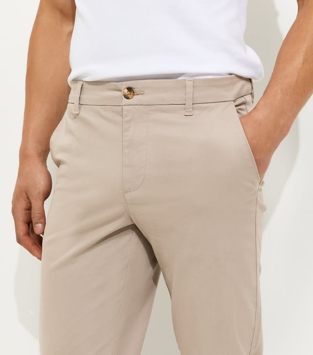 New Look Men's Stone Regular Straight Leg Chino Trousers New Look - 2