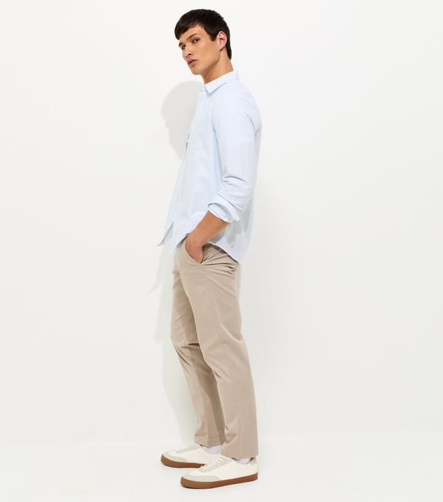 New Look Men's Stone Regular Straight Leg Chino Trousers New Look - 3