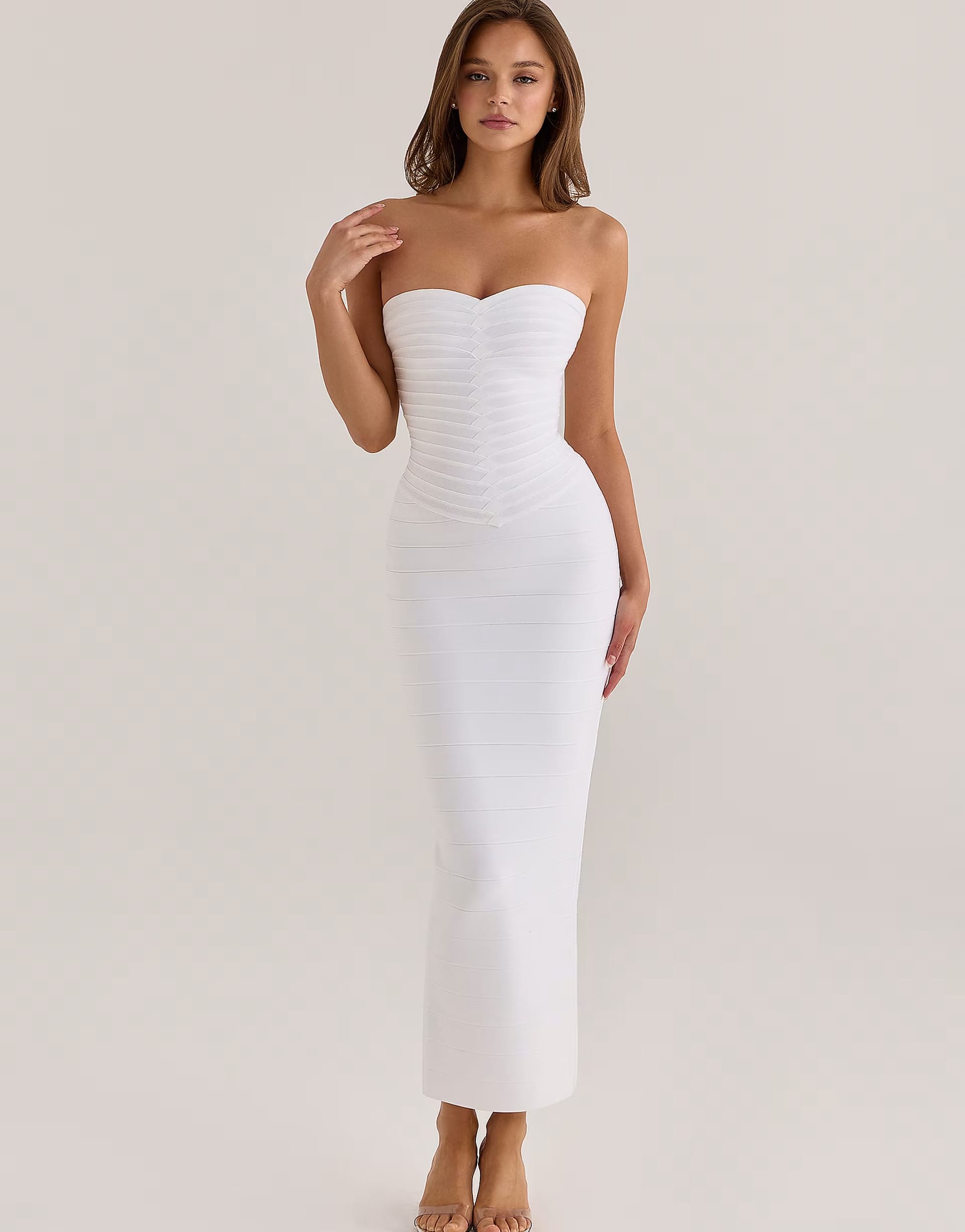 House of CB The Sweetheart True White Strapless V-Waist Bandage