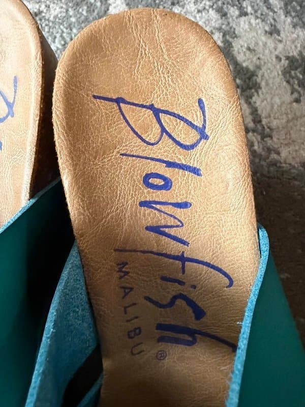 Blowfish Malibu Blowfish Malibu turquoise slip on cork wedge sandals. Size 5