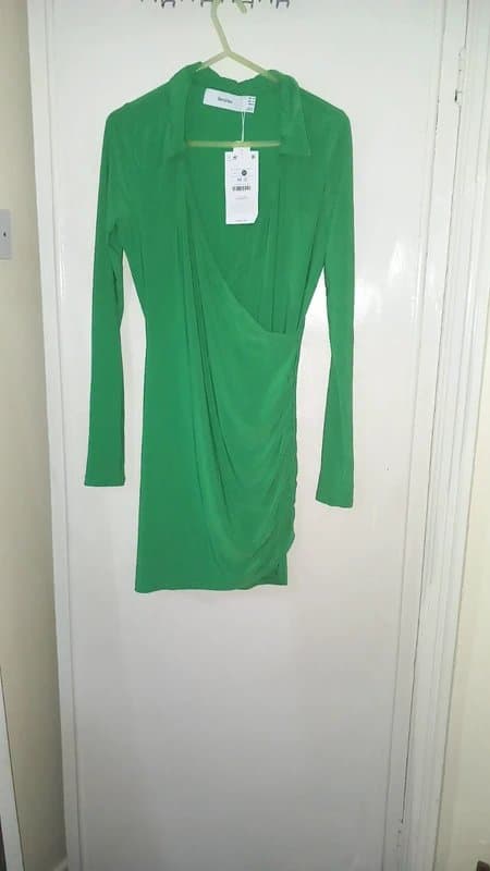Bershka Bershka Emerald Green Ruched Mini Dress - NWT size 10