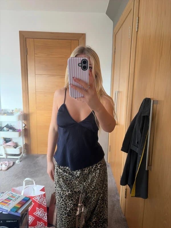 Bershka Bershka blue silk top