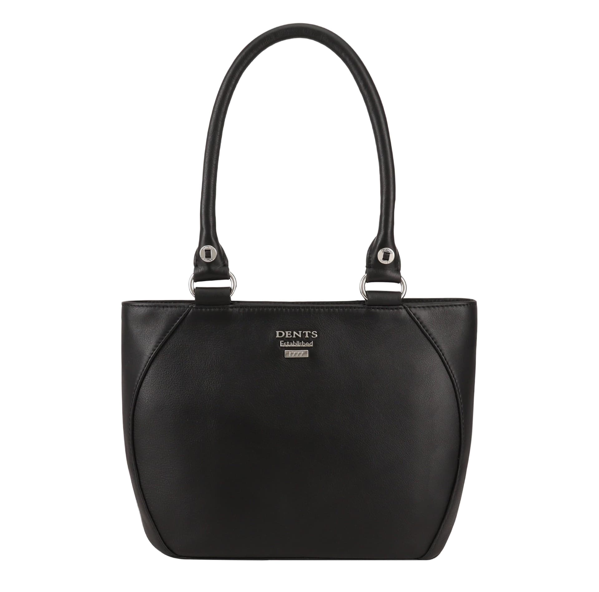 Dents Dents Women's Oxford Leather Shoulder Bag in Black