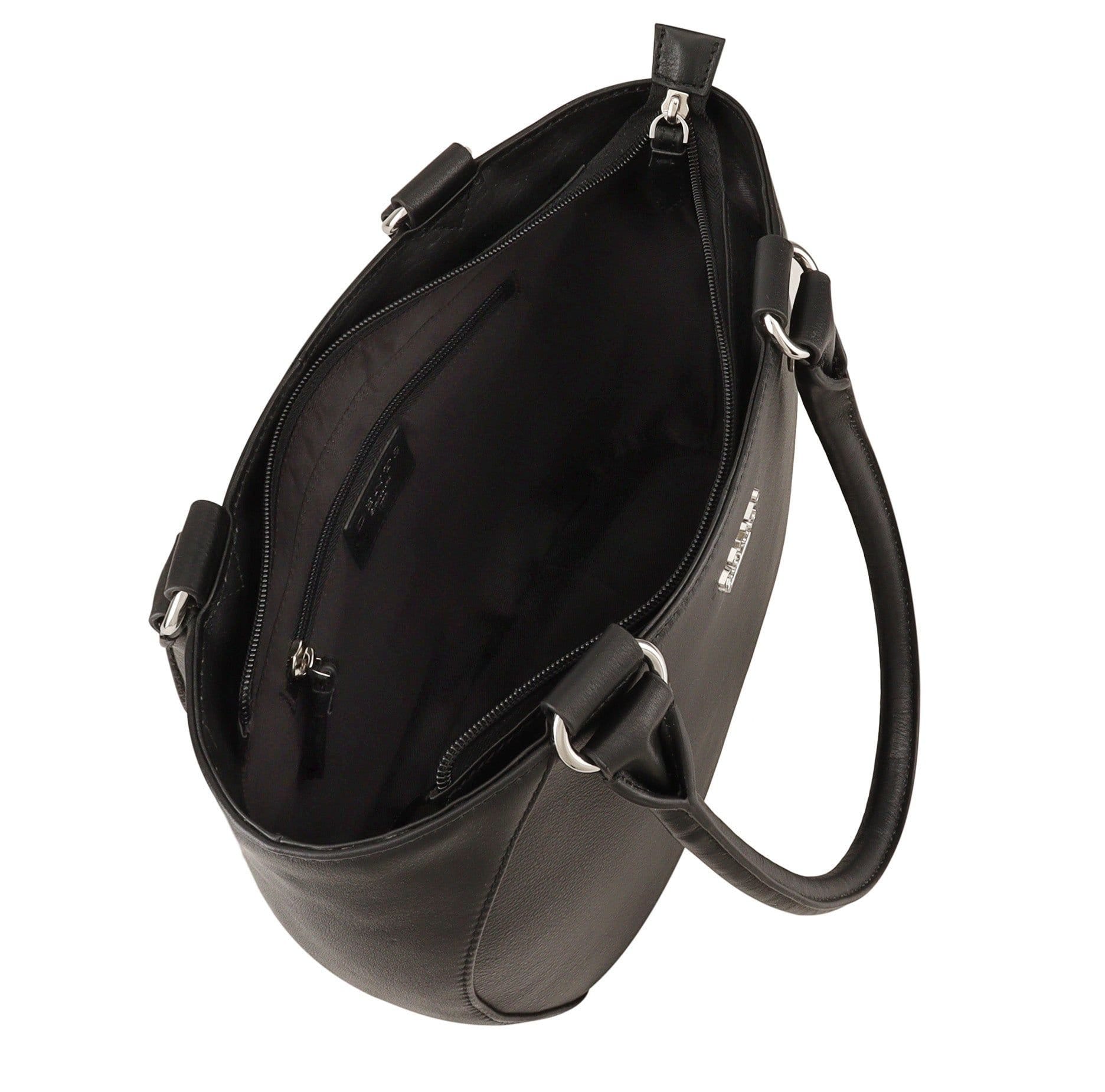 Dents Dents Women's Oxford Leather Shoulder Bag in Black - 4