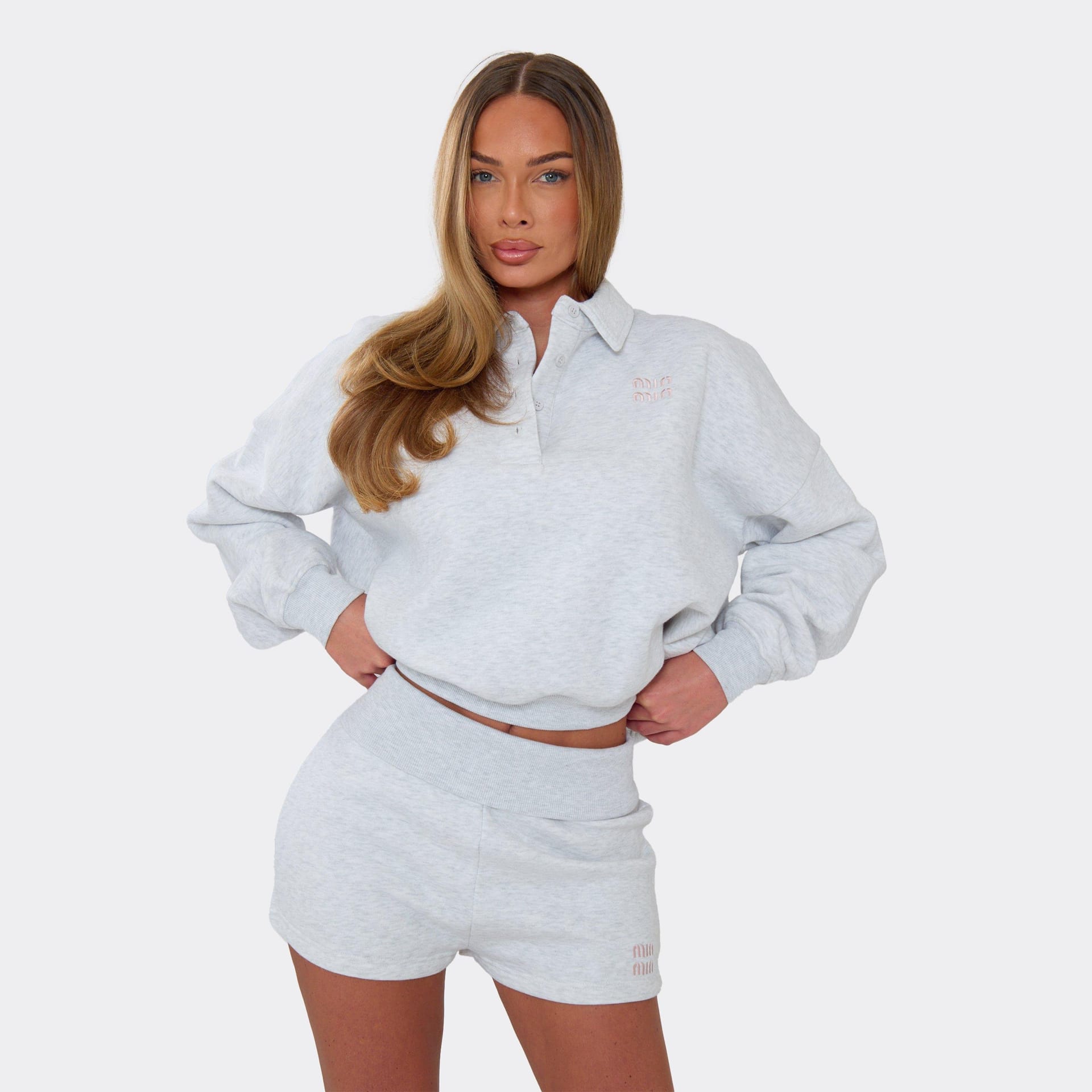 EGO Light Grey Marl Embroidered Graphic Sweatshirt, Women's