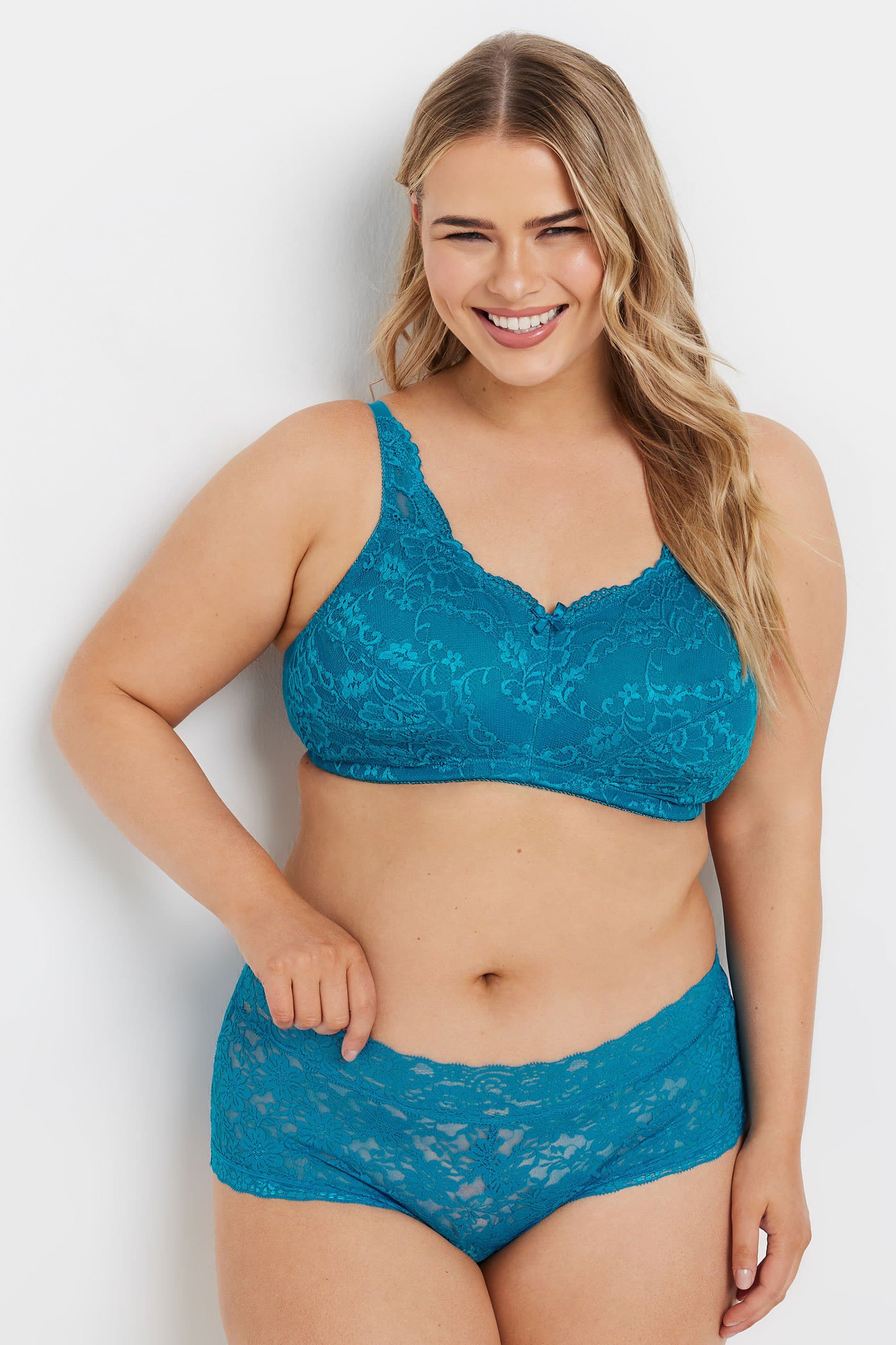 Yours Plus Size Turquoise Green Lace Bra