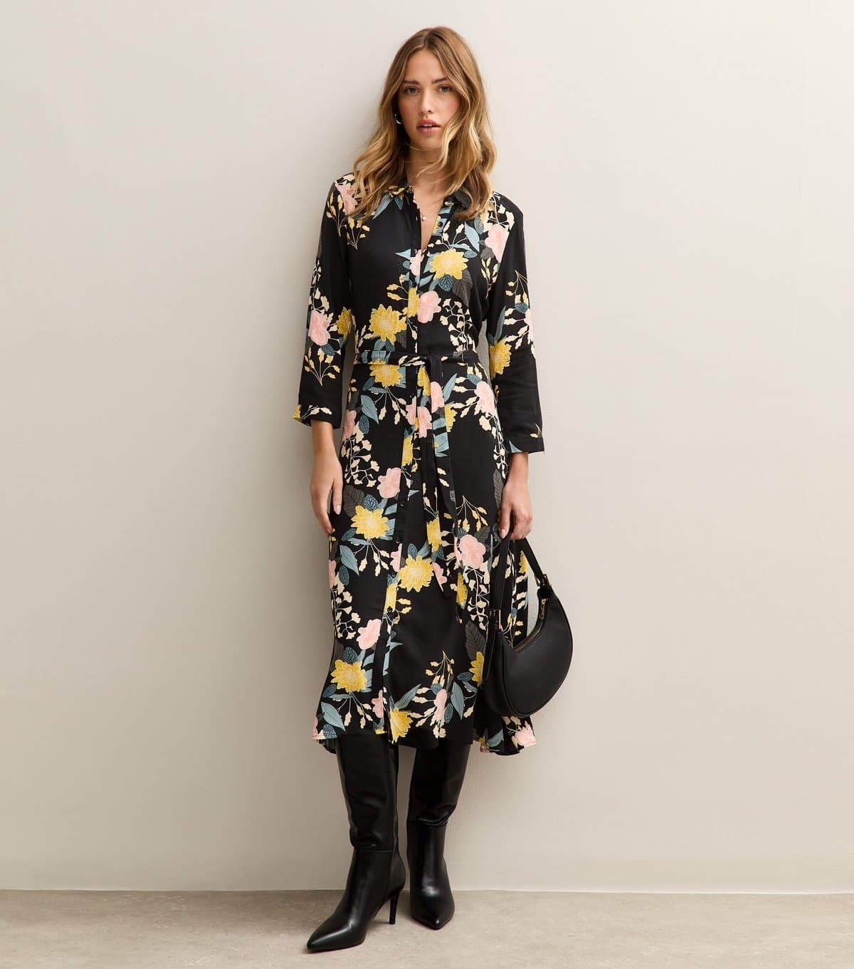 Sunshine Soul Women's Multicolour Floral Print Shirt Dress Sunshine Soul New Look