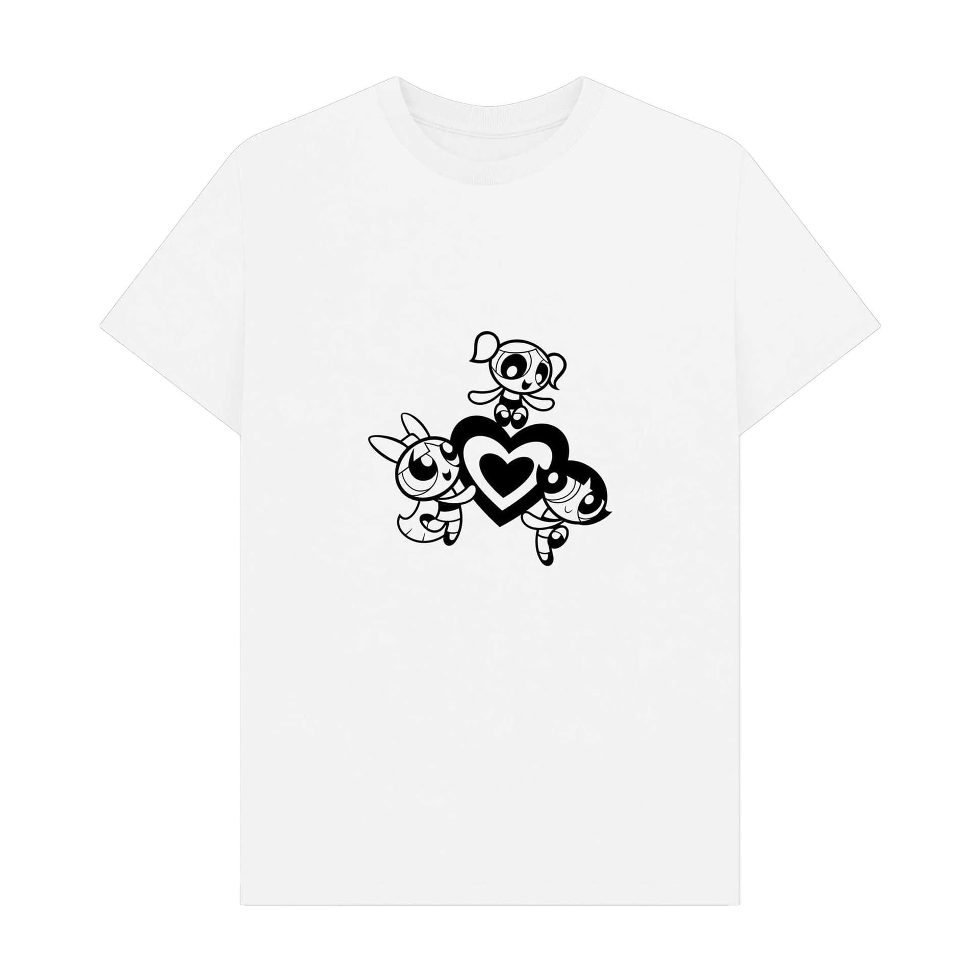Powerpuff Girls Powerpuff Girls Men's Outline T-Shirt in White