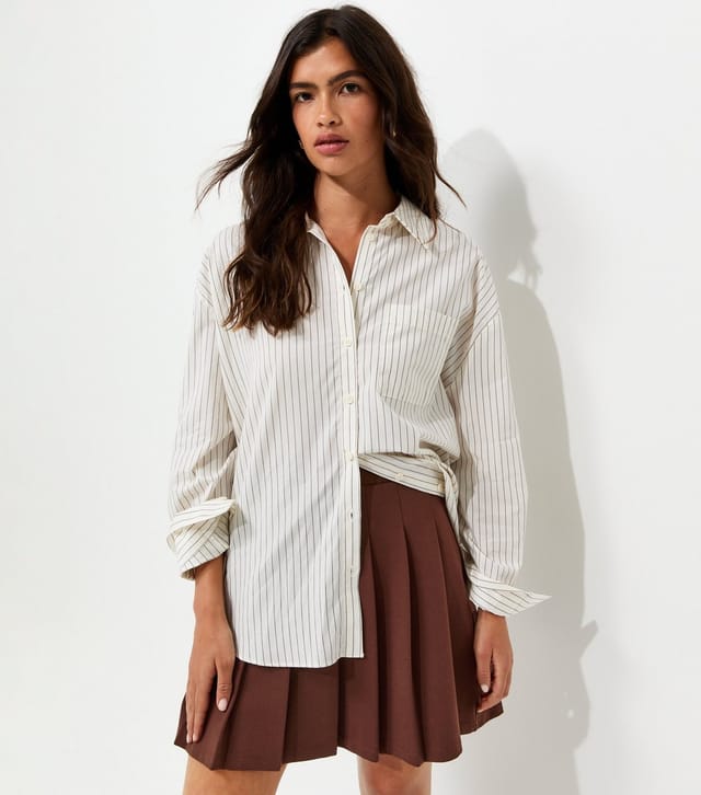 New Look Women's Dark Brown Ponte Knife Pleat Mini Skirt New Look - 2