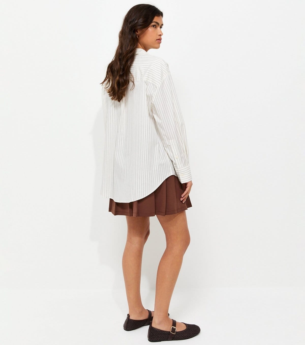 New Look Women's Dark Brown Ponte Knife Pleat Mini Skirt New Look - 4