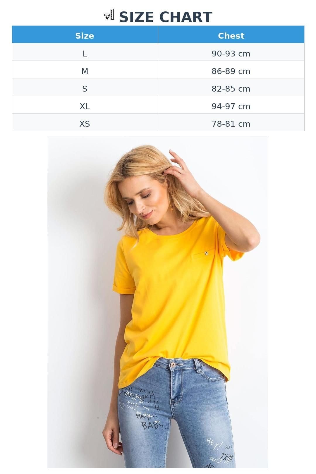 Love Lace Love Lace Women's Cotton Short Sleeve Round Neck T-Shirt in Yellow - 4