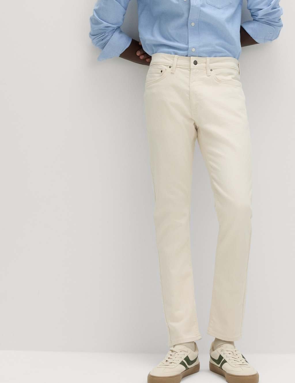 Marks & Spencer M&S Slim Fit Stretch Jeans Ecru - 1