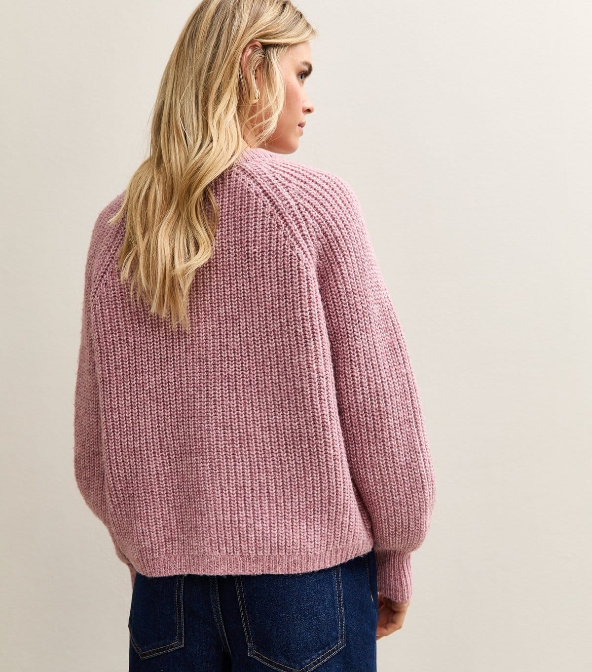 New Look Women's Petite Pink Ribbed Raglan Sleeve Cardigan New Look - 4