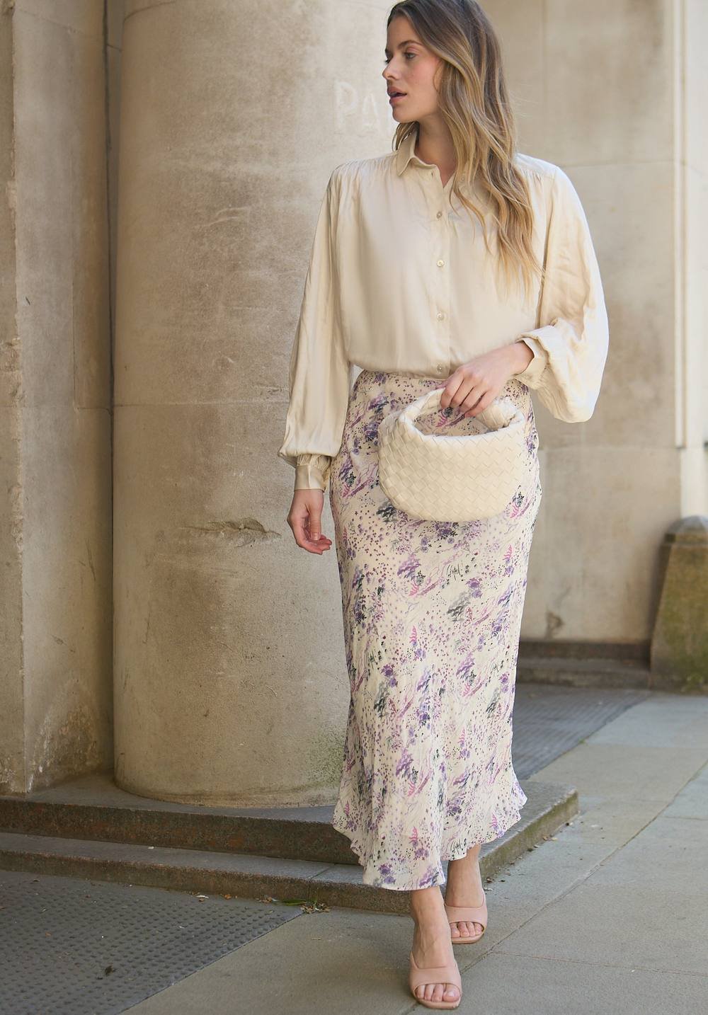 Lily and Lionel Lily and Lionel Women's Saint Lace Insert Wonderland Print Midi Skirt In Multi - 3