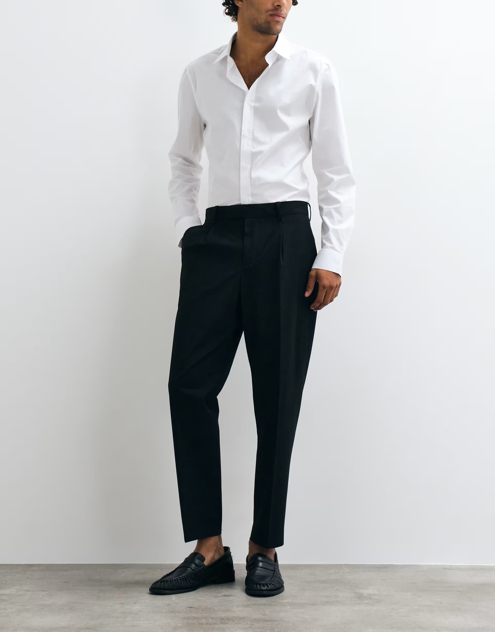 ASOS Mango Boston straight suit trouser co-ord in black