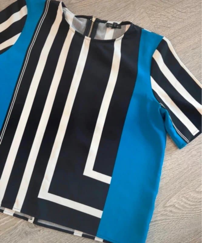 River Island River island geometric striped blouse top size 10